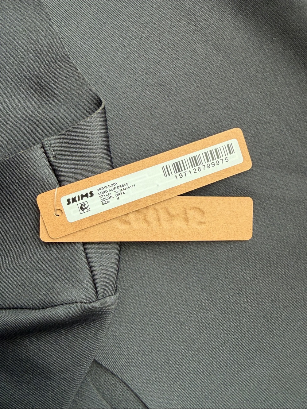NWT SKIMS Body Long Sleeve Slip Dress Black Oynx Size M - Picture 9 of 9